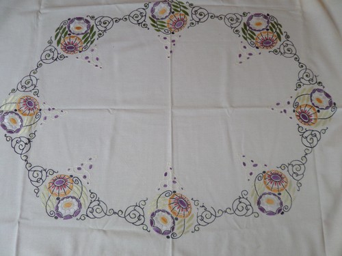 Tischdecke handarbeit unikat - tischdecke,