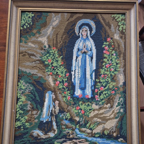 Maria gobelinstickerei gerahmt - maria,