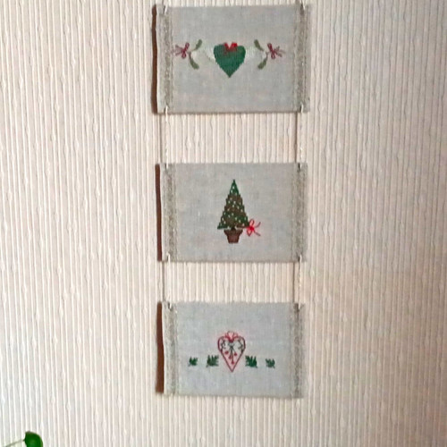 3er set fertige kreuzstickerei - 3er,