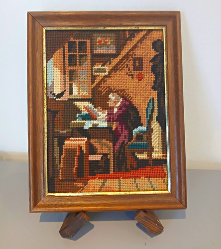Vic gerahmtes kreuzstichbild - vic,