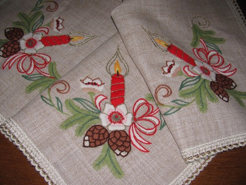 Weihnachtsdecke-Handarbeit-Sti