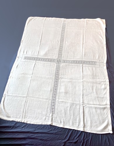 Tischdecke antik handarbeit - tischdecke,