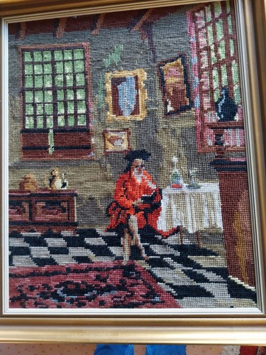 Vintage gobelin handgestickt - vintage, gobelin,