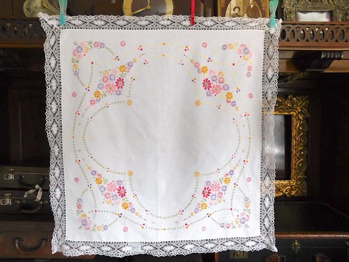 Antike mitteldecke 78x74cm - mitteldecke,