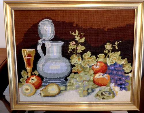 Vintage gobelinbild stilleben - gobelinbild,