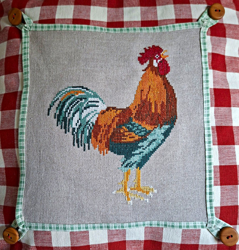 Kissenhülle mit hahnmotiv - kissenhülle,