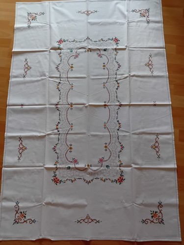 Tischdecke stickerei hohlsaum - tischdecke,