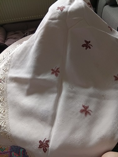 Tischdecke handarbeit oval - tischdecke,,