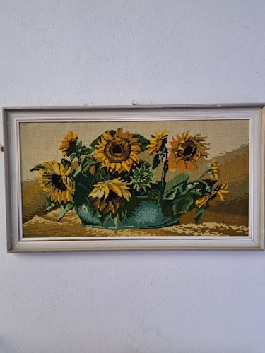 Gobelin strickbild echtholz - strickbild,