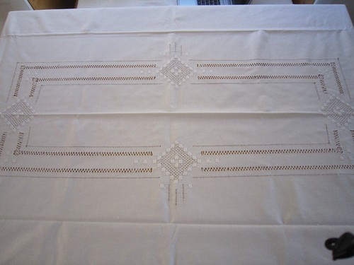 Tischdecke weiß leinen - tischdecke,