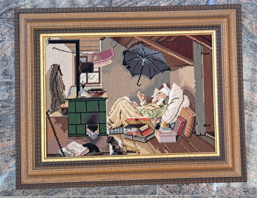 Wandbild gobelin gestickt mit - wandbild,