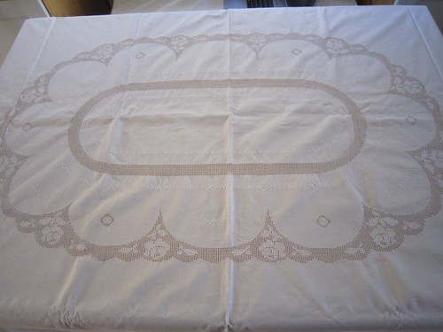 Tischdecke durchbruchstickerei - tischdecke,