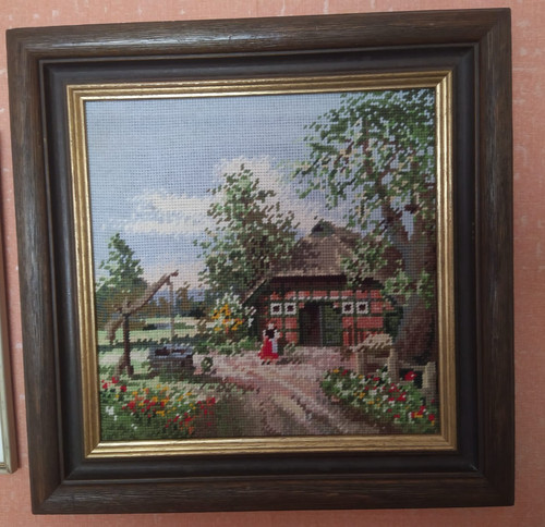 Handgesticktes kreuzstichbild - handgesticktes,